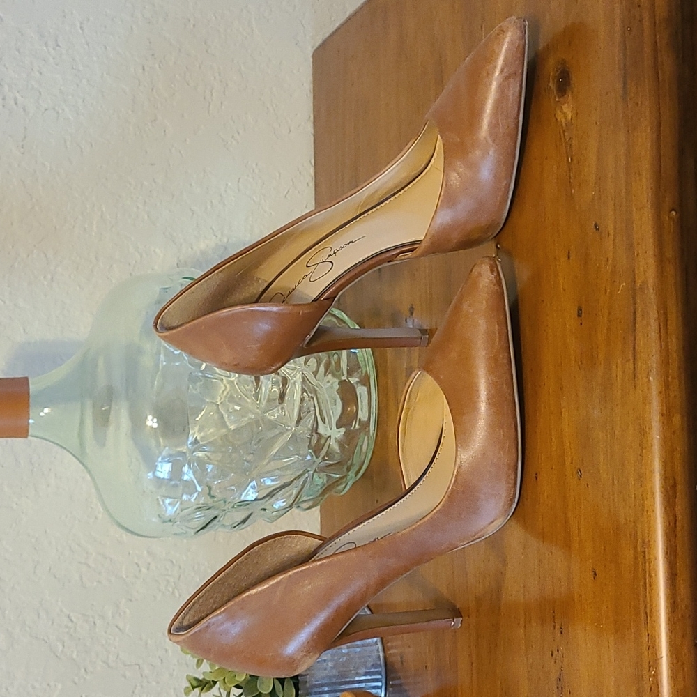 Brown Leather Jessica Simpson Heels